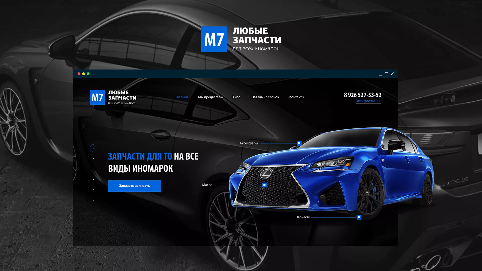 Разработка сайта магазина автозапчастей «М7» в Вязниках