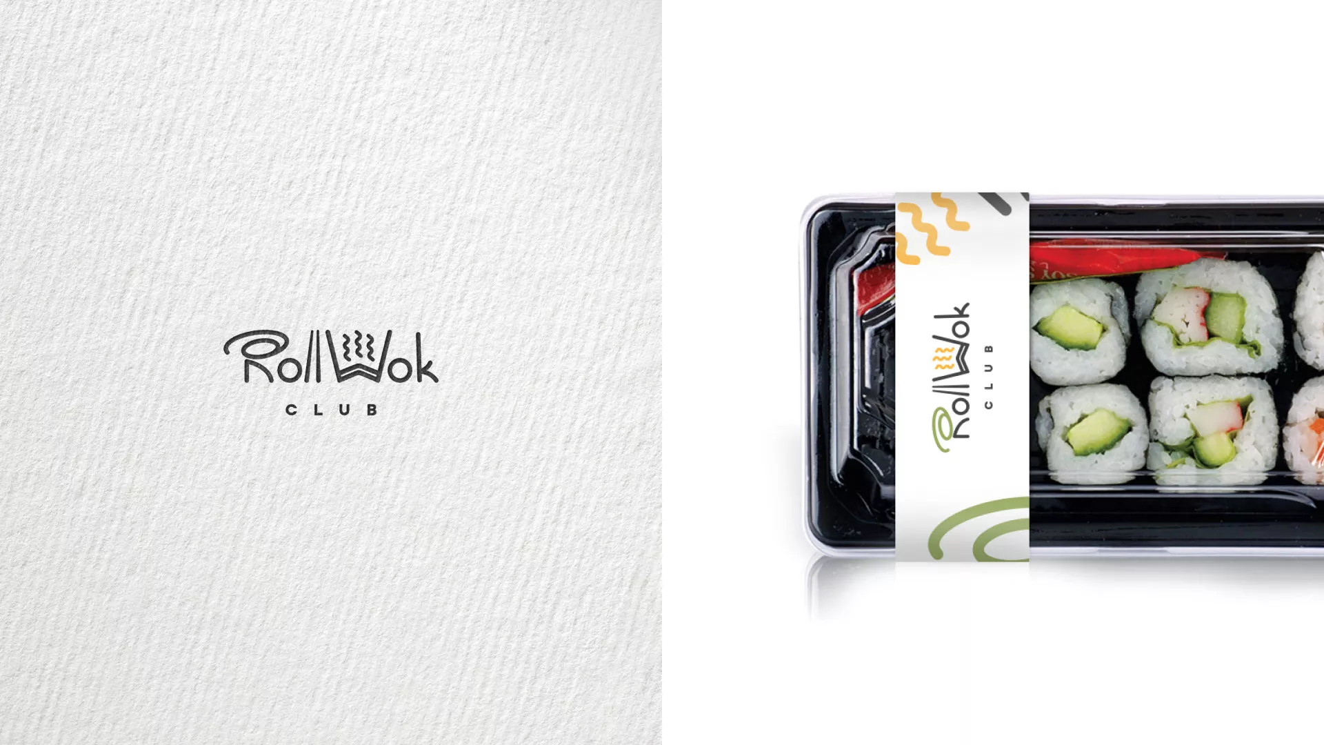 Разработка логотипа и фирменного стиля суши-бара «Roll Wok Club» в Вязниках