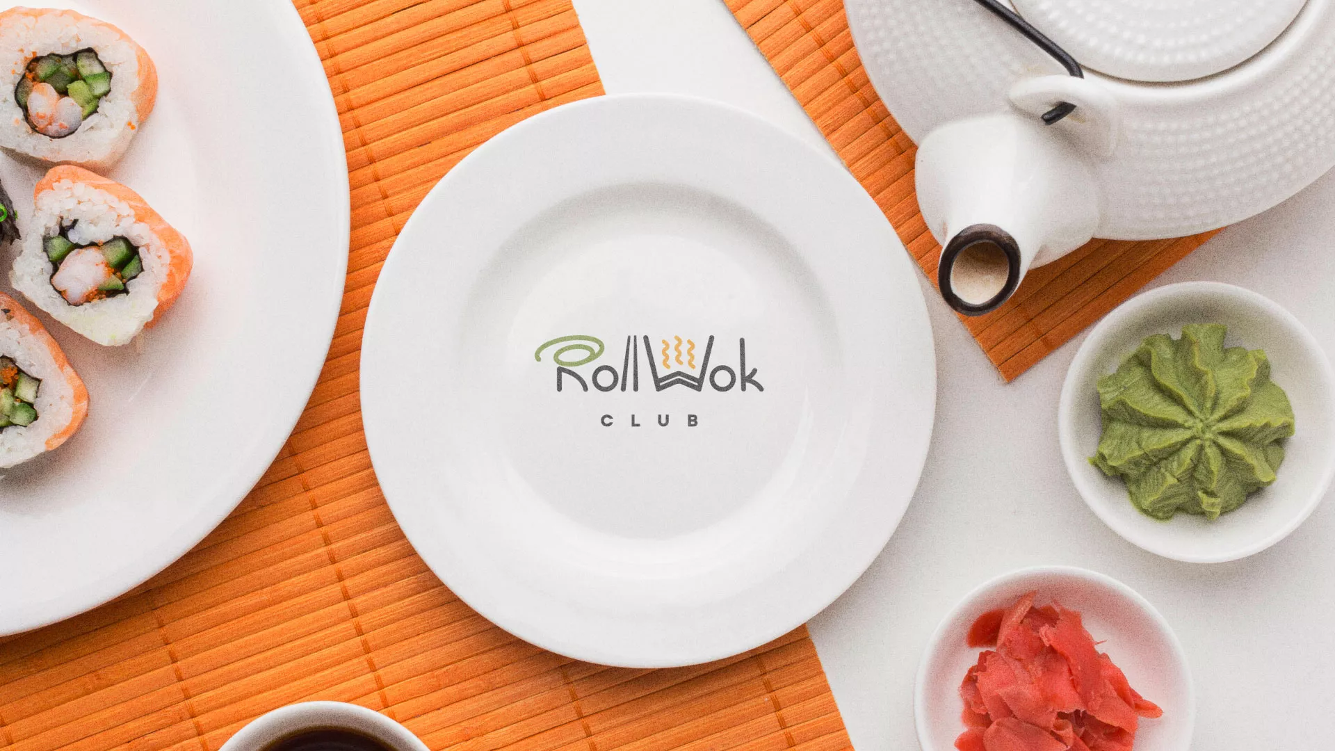 Разработка логотипа и фирменного стиля в Вязниках для суши-бара «Roll Wok Club»